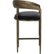 Zanatta 35 inch Charcoal Black Leather Counter Stool